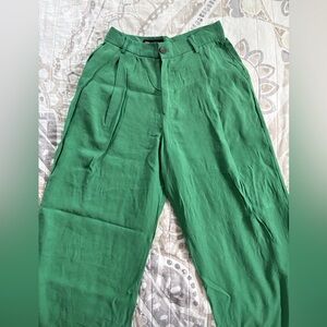 Green wide leg pants